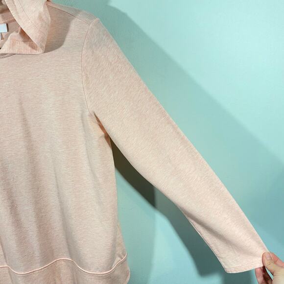 Pure Jill Women Pink Space Dyed Pima Cotton Pullover Hoodie Size M - Picture 6 of 9